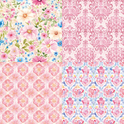 24PCS 6" Floral Scrapbook Paper & Cardstock