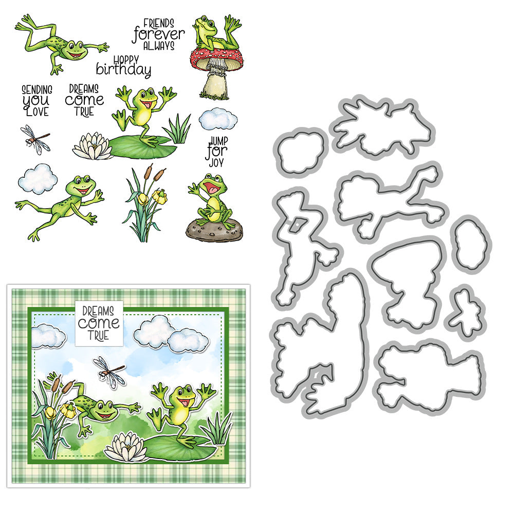 Lotus Pond Frog Dies & Stamps Set