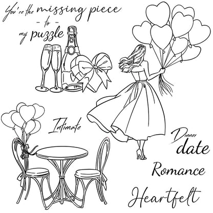 Valentine's Day Theme Dies & Stamps Set