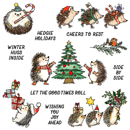 Christmas Hedgehog Dies & Stamps Set