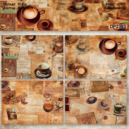 A5 Vintage Coffee Journal Scrapbook Paper
