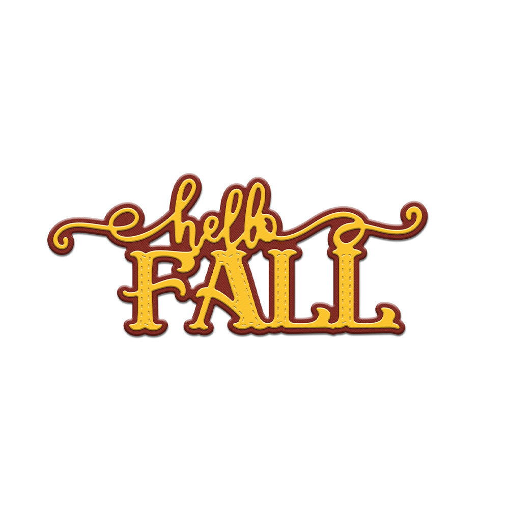 "Hello Fall" Words Metal Cutting Dies