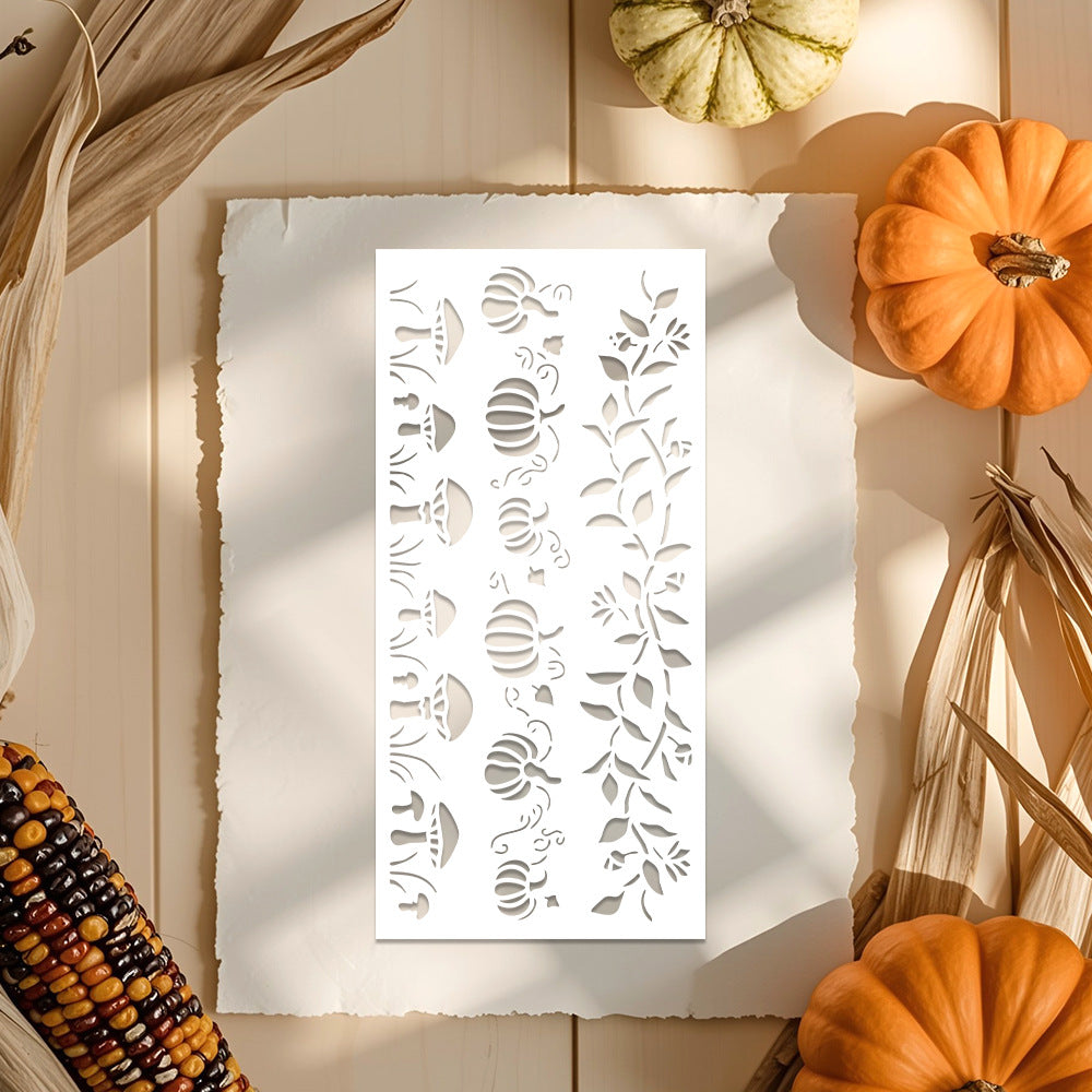 Pumpkin and Mushroom Pattern DIY Painting Hollow Stencil