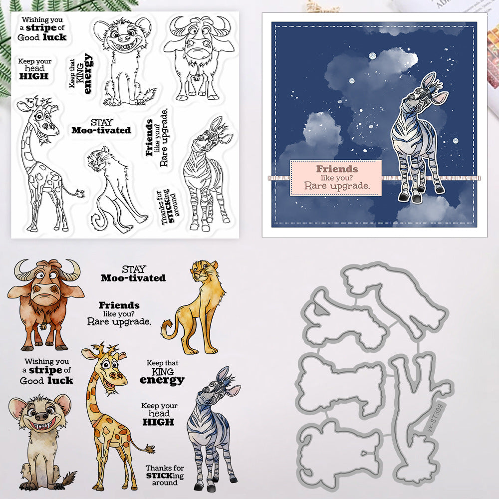 Zebra Giraffe Dies & Stamps Set