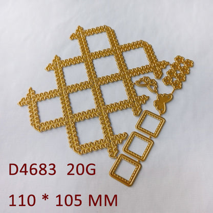 Floral and Leaf Square Decorations Cutting Dies