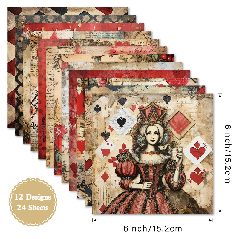 24PCS 6" Queen Scrapbook Paper & Cardstock