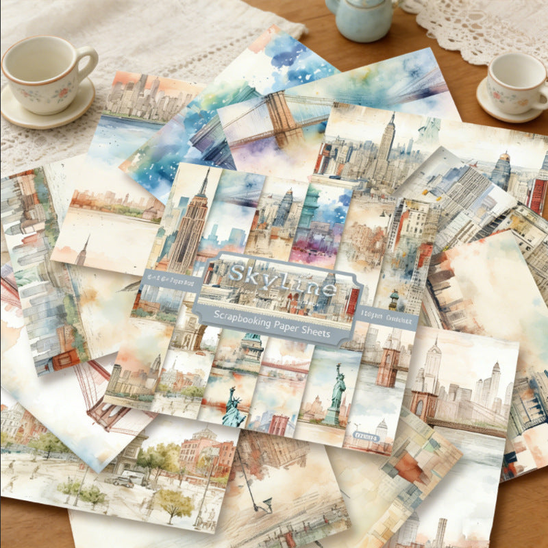 24PCS 6" Skyline Scrapbook Paper & Cardstock