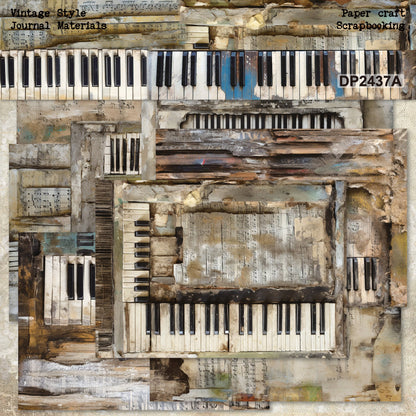 A5 Vintage Piano Journal Scrapbook Paper