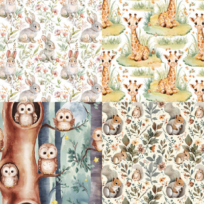 24PCS 6" Critter Scrapbook Paper & Cardstock