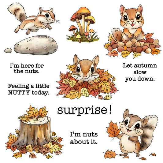 Squirrel Maple Leaf Dies & Stamps Set