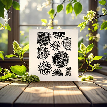 Floral Pattern DIY Painting Hollow Stencil