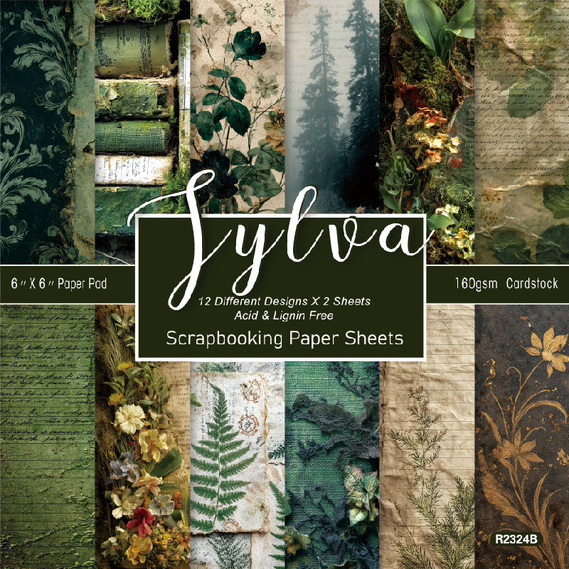 24PCS 6" Sylva Scrapbook Paper & Cardstock