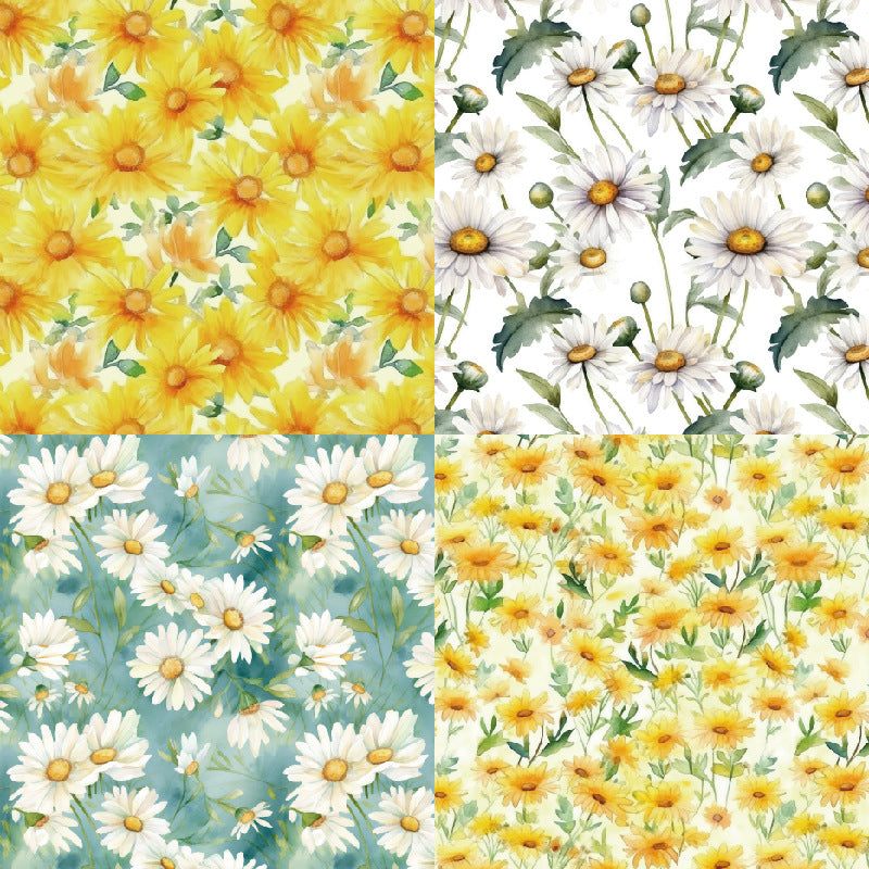 24PCS 6" Spring Daisies Scrapbook Paper & Cardstock