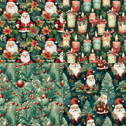 24PCS 6" Bearded Santa Claus Scrapbook Paper & Cardstock