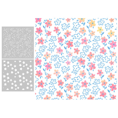 2 PCS Flower Pattern DIY Painting Hollow Stencil