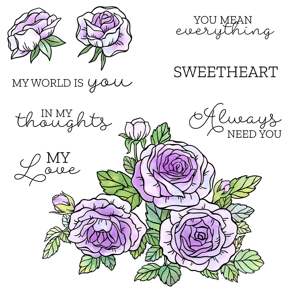 Rose Group Clear Stamps