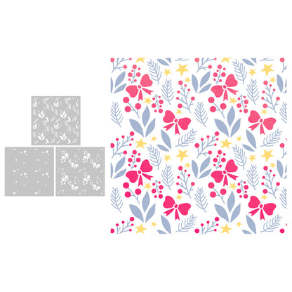 3 PCS Decorative Background DIY Painting Hollow Stencil