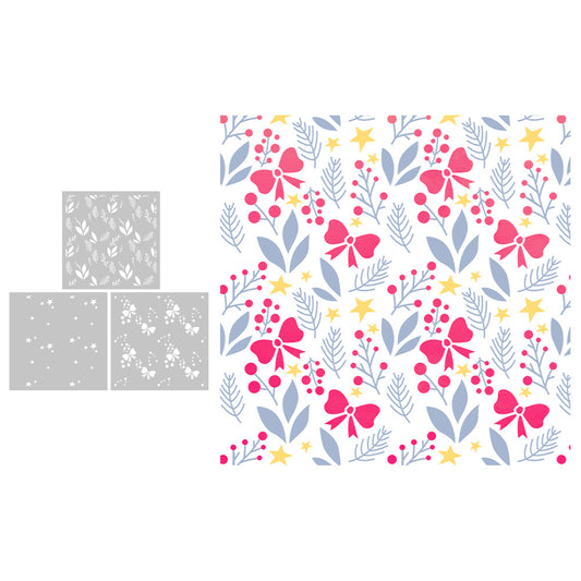 3 PCS Decorative Background DIY Painting Hollow Stencil