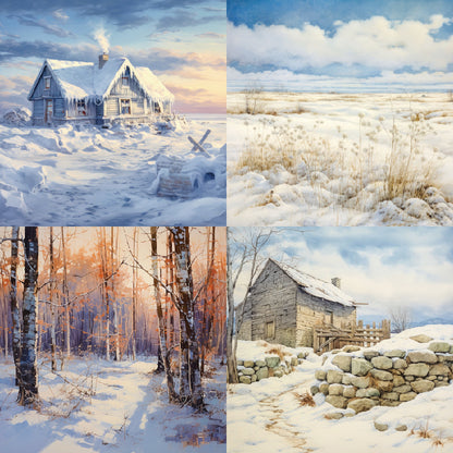 24PCS 6" Winter Jungle Scrapbook Paper & Cardstock