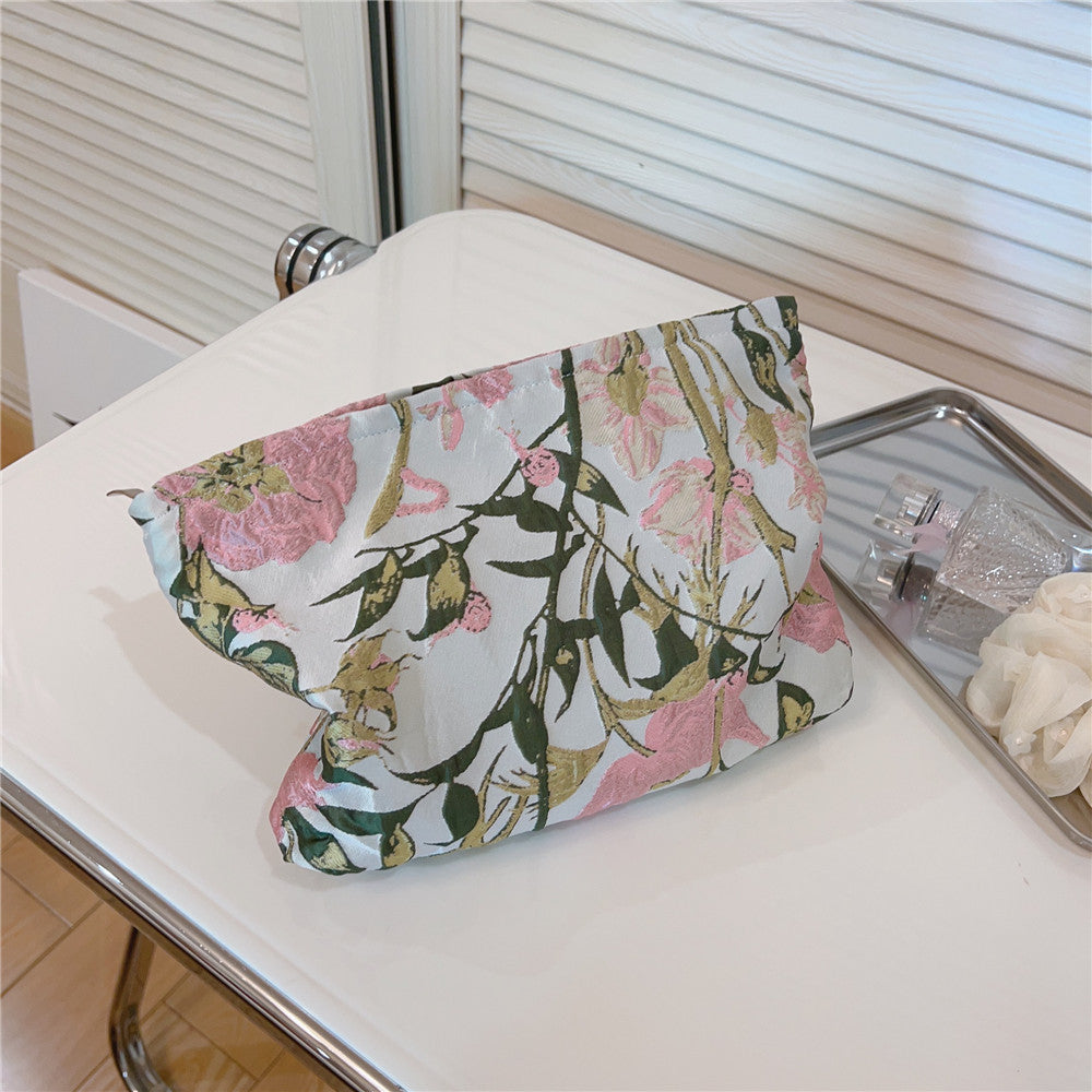 Elegant Jacquard Travel Cosmetic Bag