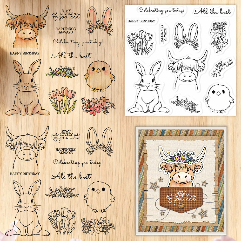Animals and Flowers Clear Stamps
