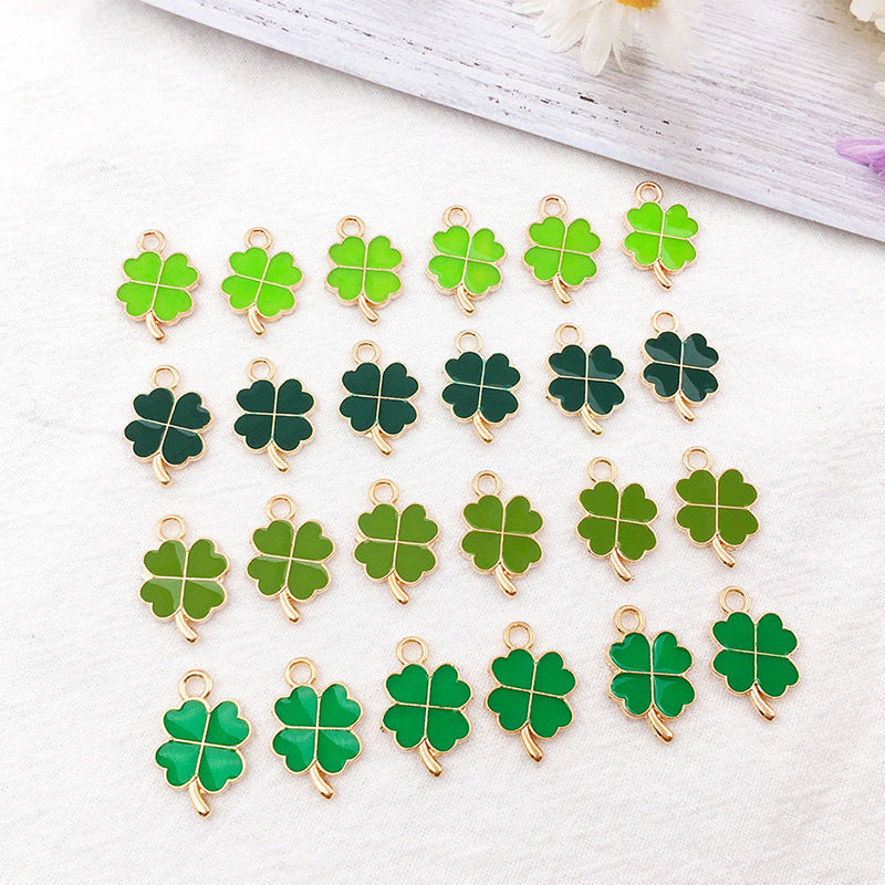 20 Pcs Four-Leaf Clover DIY Jewelry Pendants