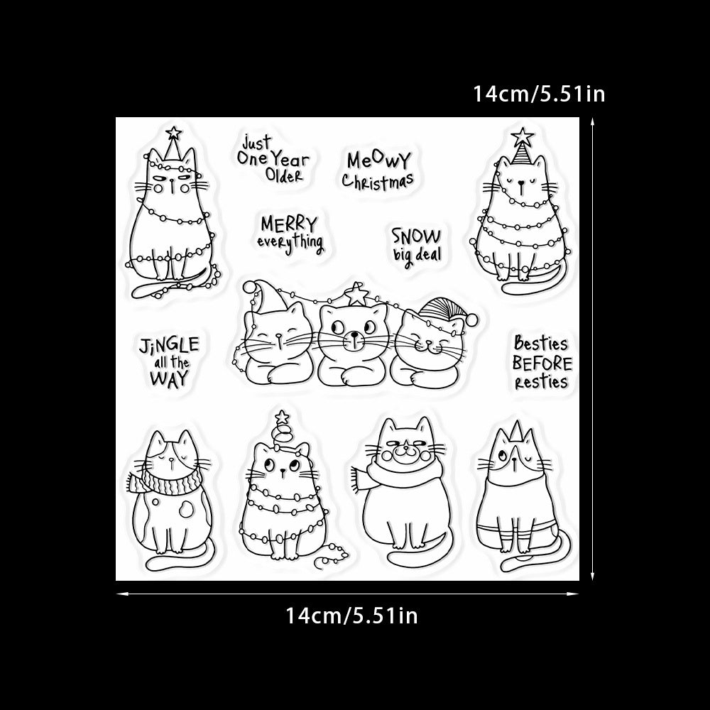 Cartoon Kittens Dies & Stamps Set