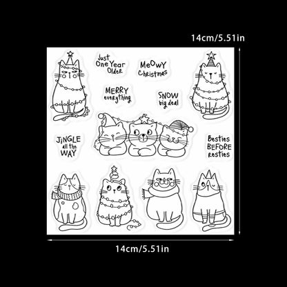 Cartoon Kittens Dies & Stamps Set