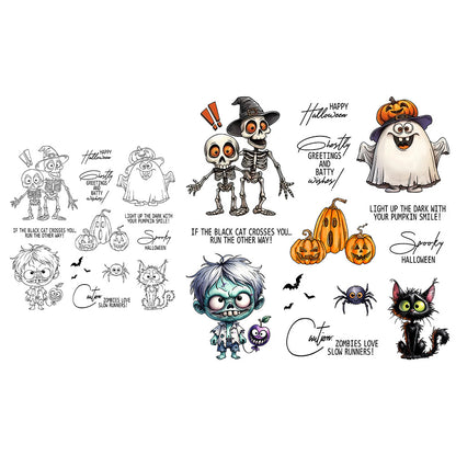 Halloween Skeleton Ghost Dies & Stamps Set