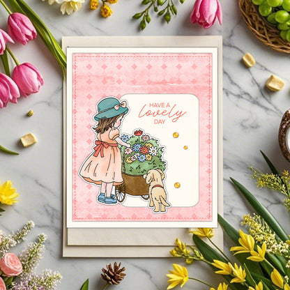 Girls and Animals Clear Stamps