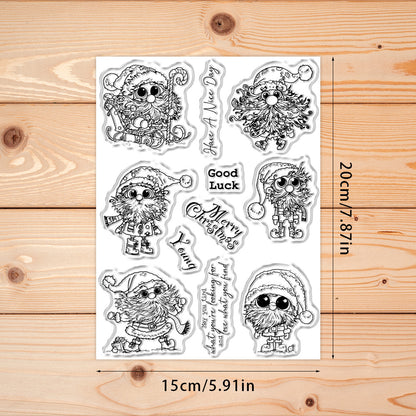 Christmas Cute Furry Beard Clear Stamps