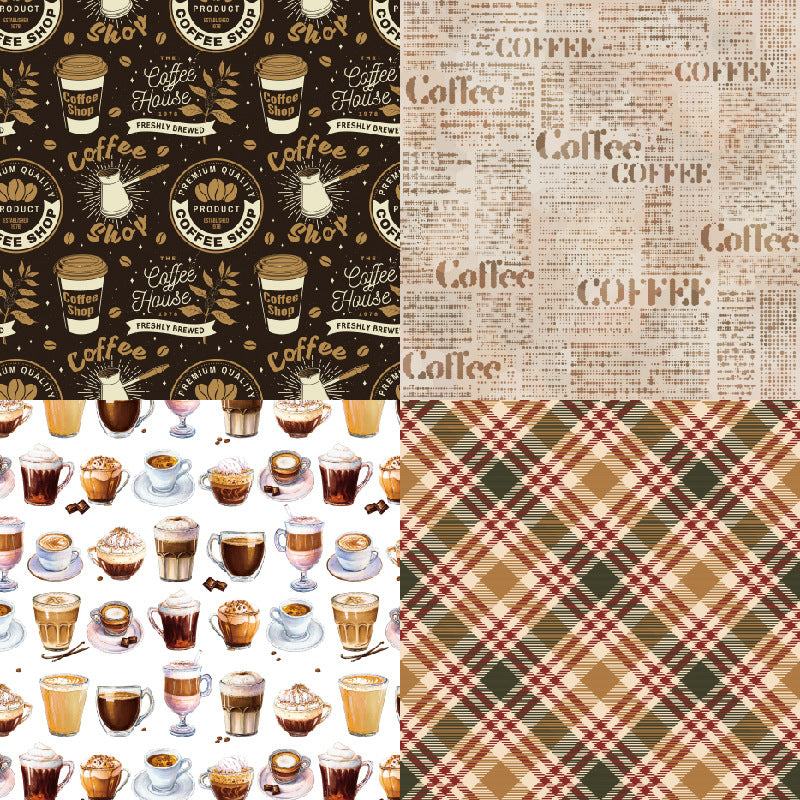 24PCS 6" Retro Coffee Scrapbook Paper & Cardstock