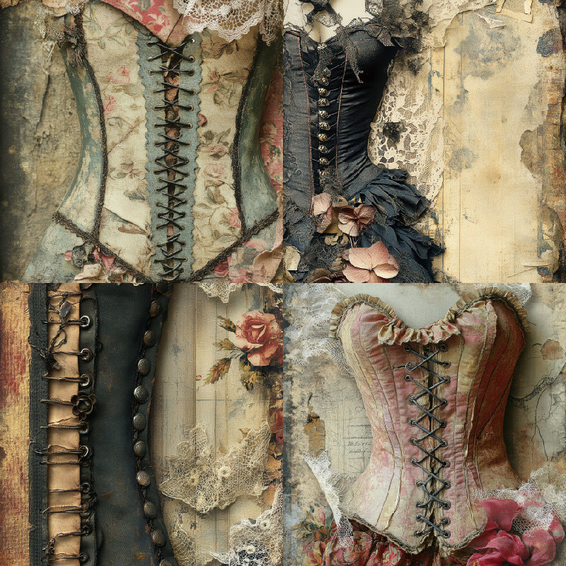 24PCS 6" Women's Dress Scrapbook Paper & Cardstock