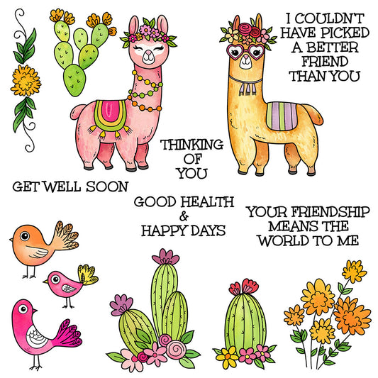 Cactus and Alpaca Clear Stamps