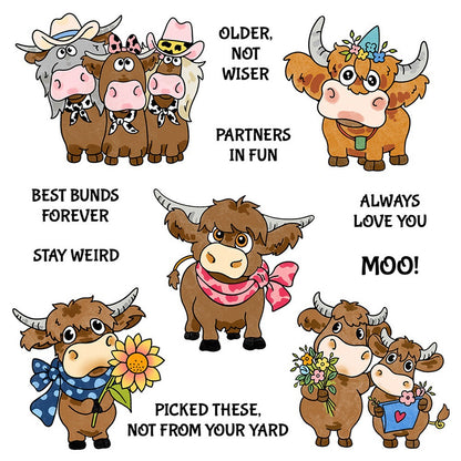 Flower Cow Dies & Stamps Set