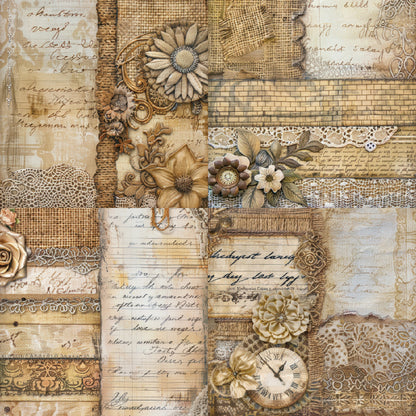 24PCS 6" Burlap Scrapbook Paper & Cardstock