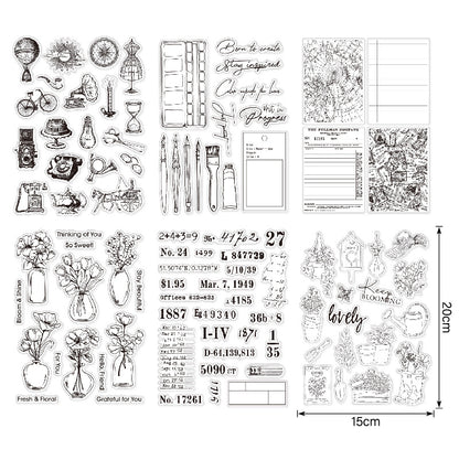 Retro DIY Decorative Journal Clear Stamps