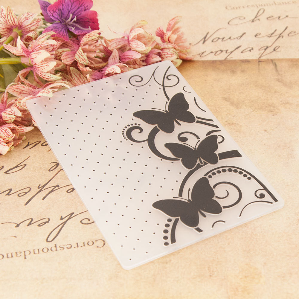 Butterfly Dots Pattern Plastic Embossing Folder