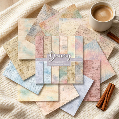 24PCS 6" Diary Scrapbook Paper & Cardstock