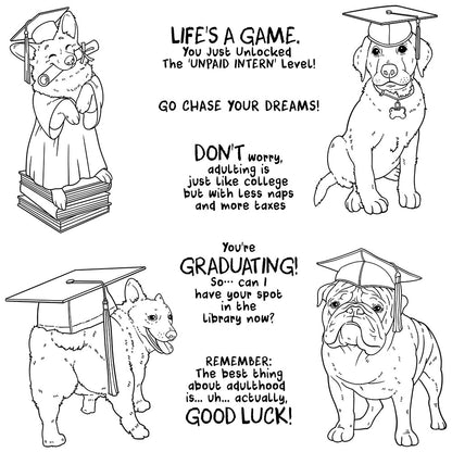Graduation Puppy Clear Stamps