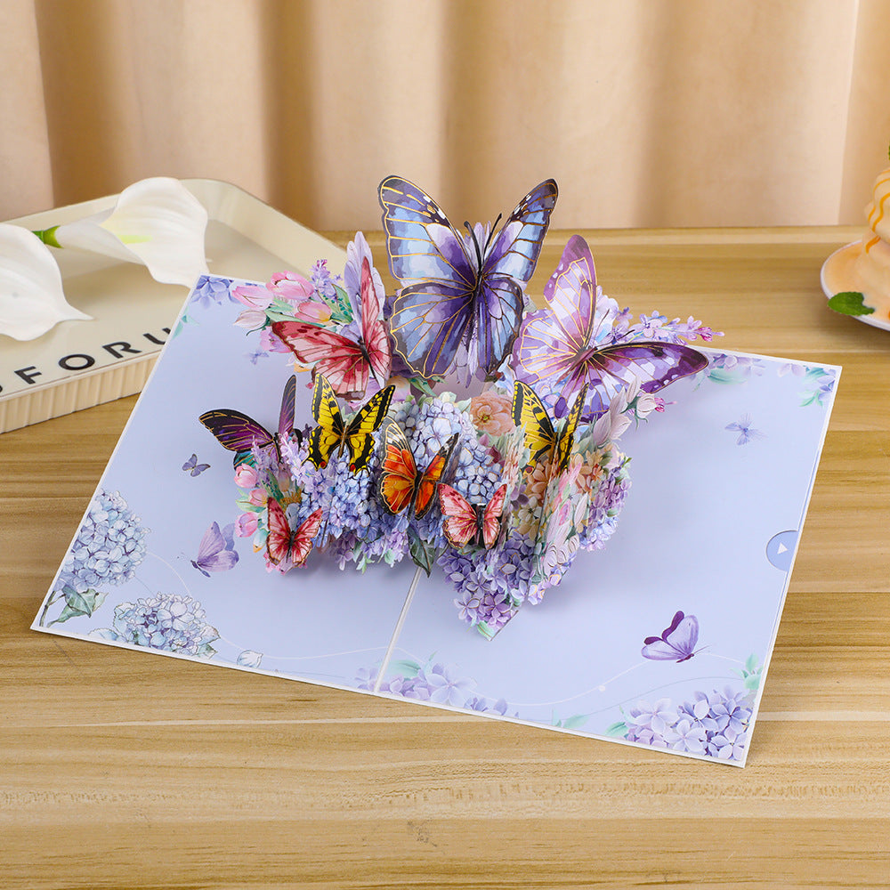 3D Romantic Butterflies Pop-Up Greeting Card