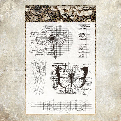 Retro Background DIY Scrapbook Clear Stamps