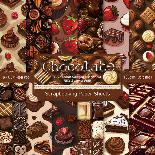 24PCS 6" Chocolate Scrapbook Paper & Cardstock