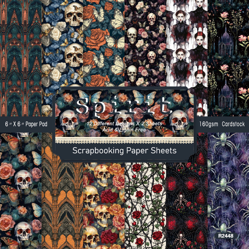 24PCS 6" Spirit Scrapbook Paper & Cardstock