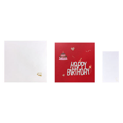 3D Creative Birthday Cake Pop-Up Greeting Card