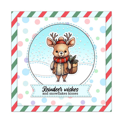 Merry Christmas Cute Reindeer Gift Dies & Stamps Set