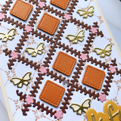 Floral and Leaf Square Decorations Cutting Dies