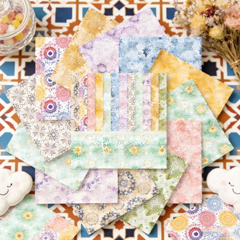 24PCS 6" Soft Mosaic Scrapbook Paper & Cardstock