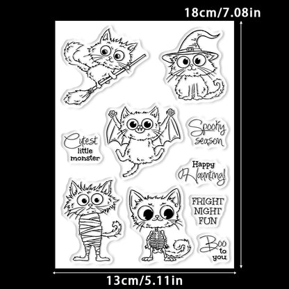 Halloween Cute Cats Dies & Stamps Set