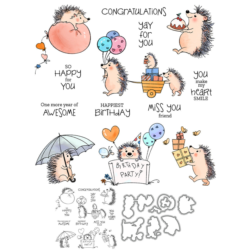 Cute Little Hedgehog Dies & Stamps Set